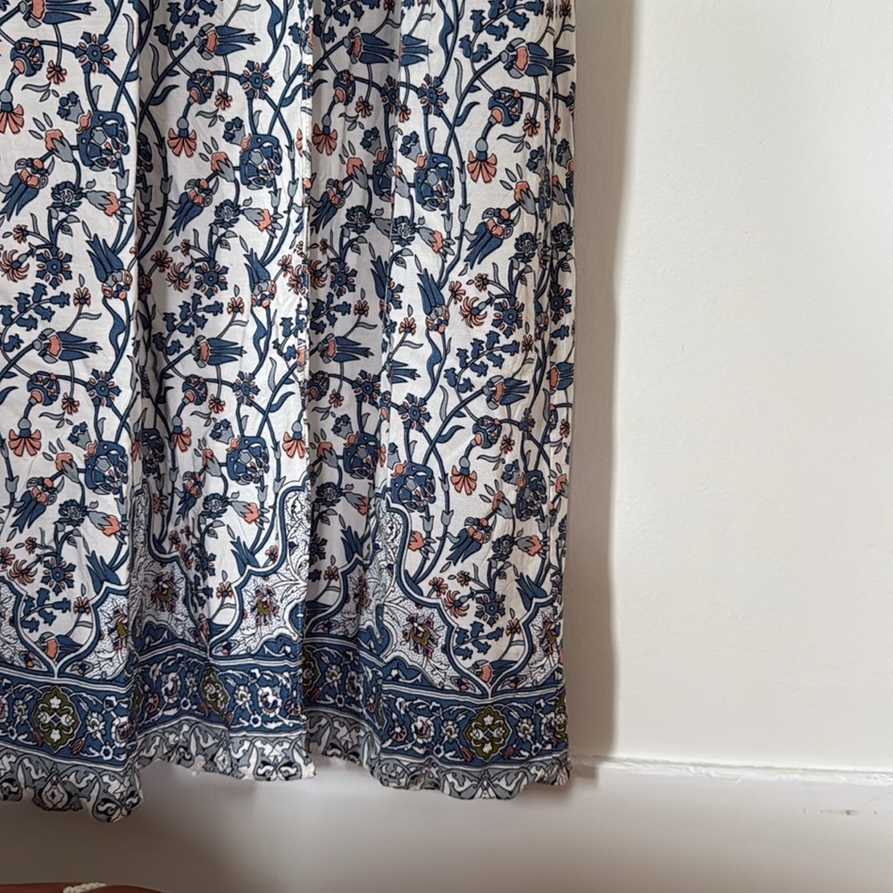 Amabella blue cream floral wrap dress - Picture 5 of 6